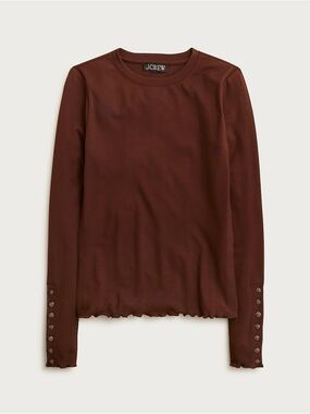 J.Crew Ribbed Long Sleeve Top with Button Cuffs